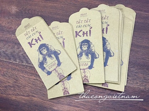Thiết kế bao lì xì trên chất liệu mới giấy kraff