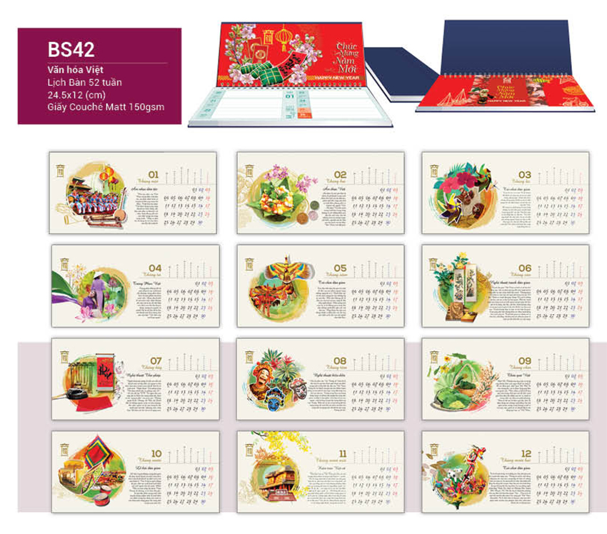 in lịch để bàn chất lượng