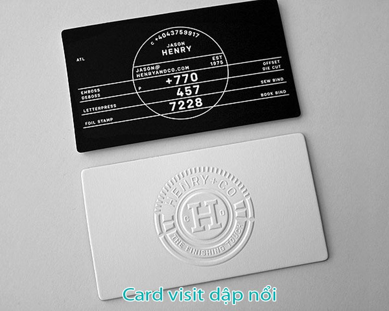 card visit dập nổi