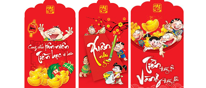 Mẫu lì xì thần đồng đất việt đặc biệt dành tặng các em thiếu nhi