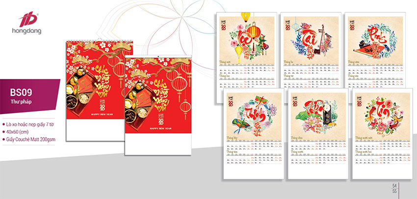 mẫu lịch tết 2020