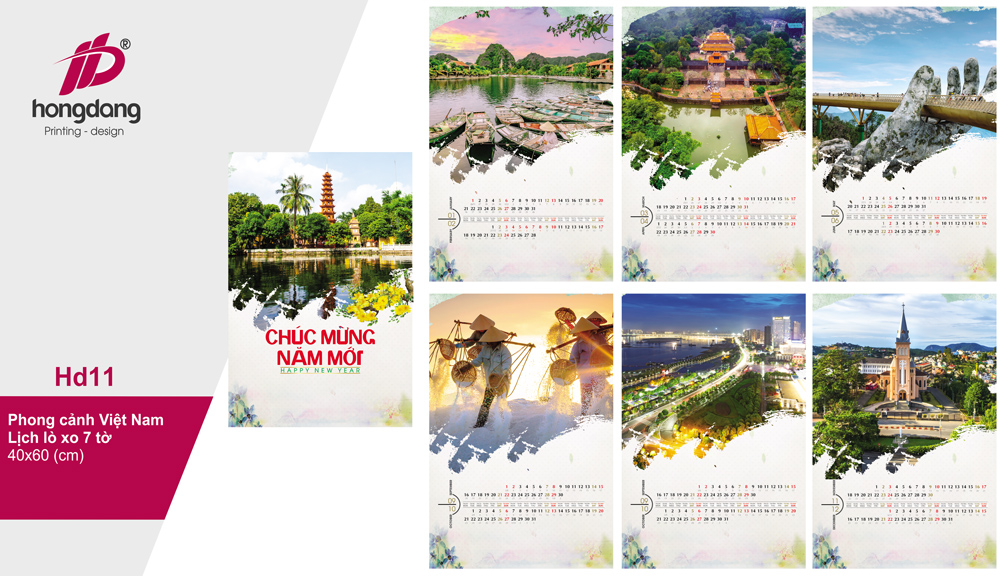 mẫu lịch treo tường