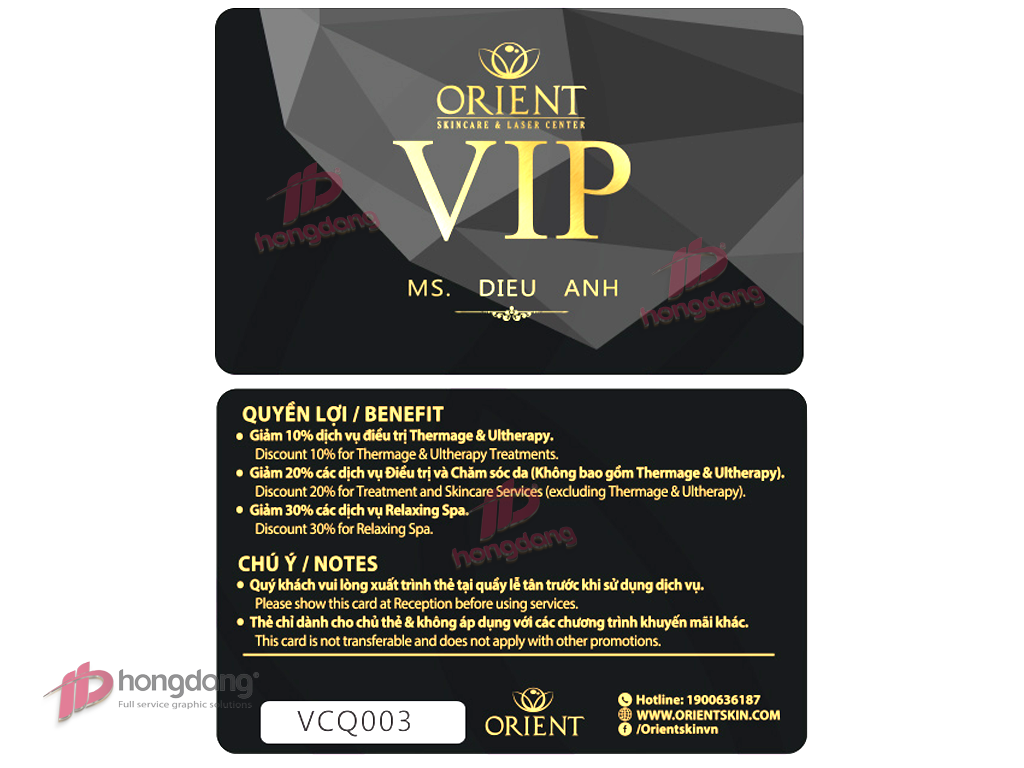 Mẫu thiết kế thẻ membership card