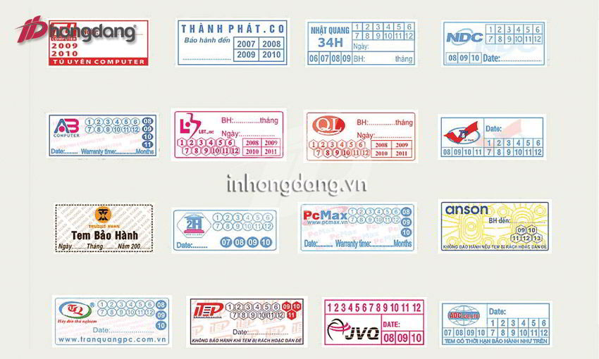 Hình ảnh của In Tem Bảo Hành, Tem Vỡ
