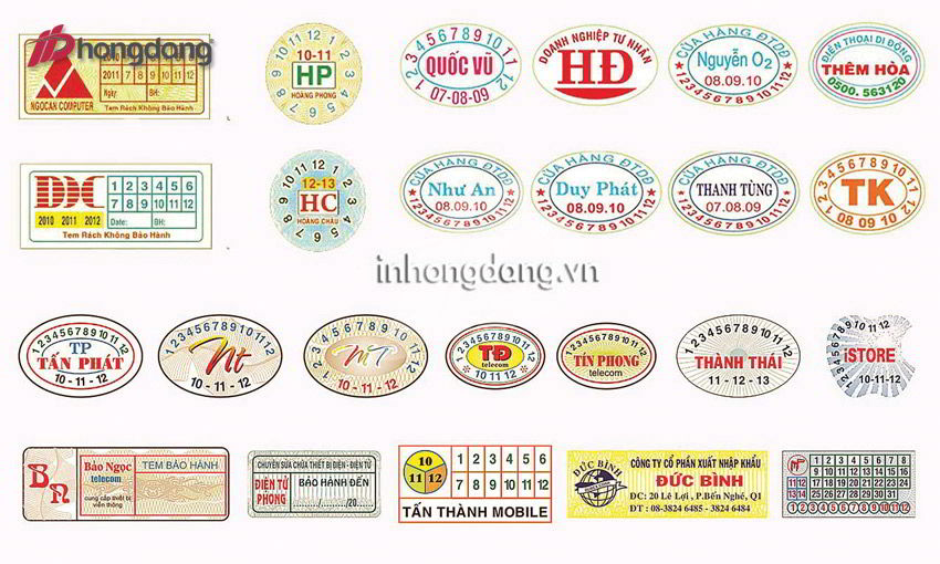 Hình ảnh của In Tem Bảo Hành, Tem Vỡ