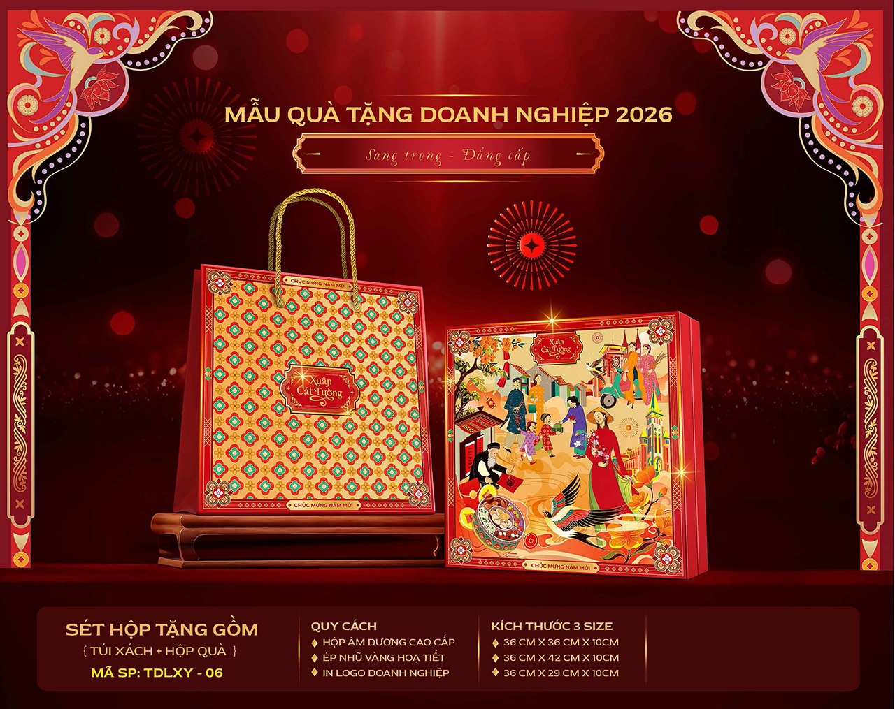 In hộp quà Tết 2026 theo yêu cầu riêng