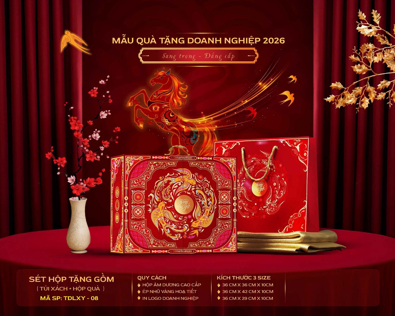 Hộp quà Tết 2026 cao cấp làm quà biếu sếp