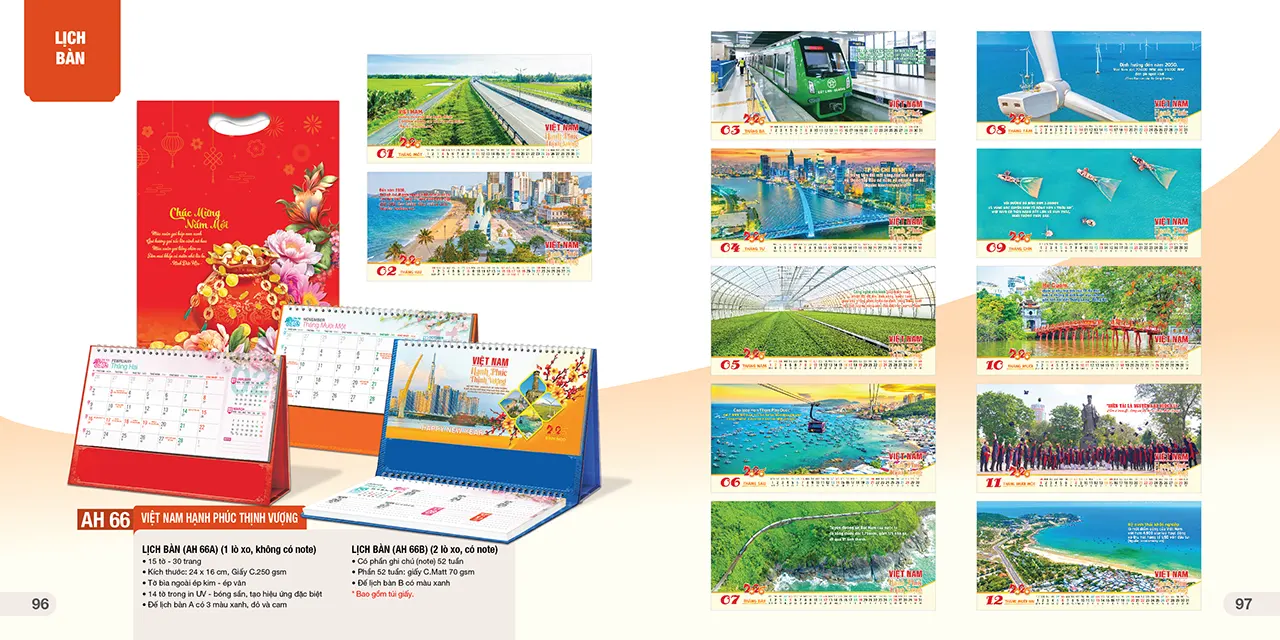 Lịch bàn phôi sẵn 2026 mã AH sử dụng trong gia đình