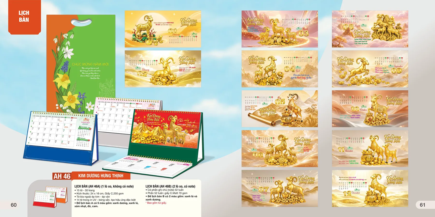 Mẫu lịch bàn chữ M 2027 đẹp