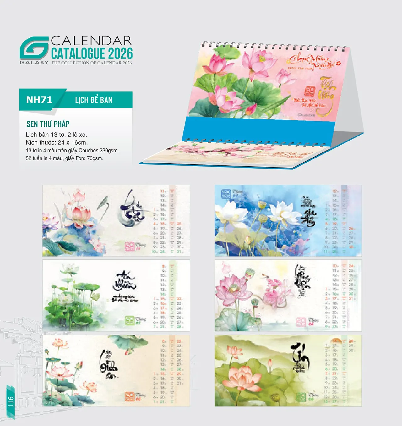 Xưởng in lịch bàn chữ M uy tín, chất lượng cao