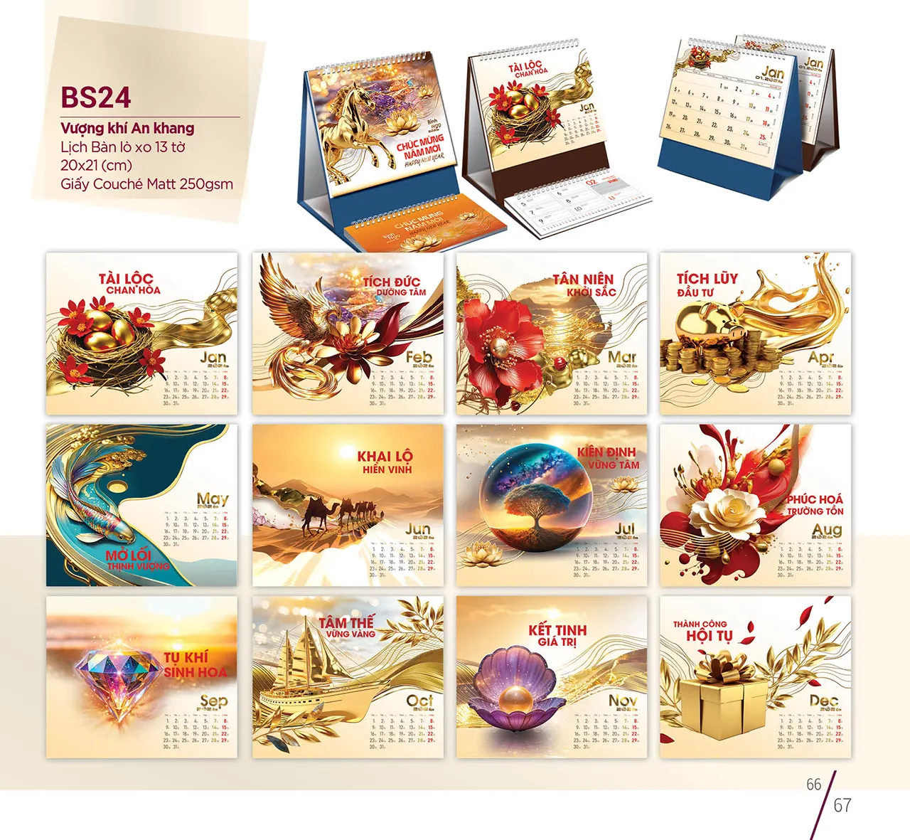 Lịch để bàn 2026 in ấn theo yêu cầu, in logo thương hiệu