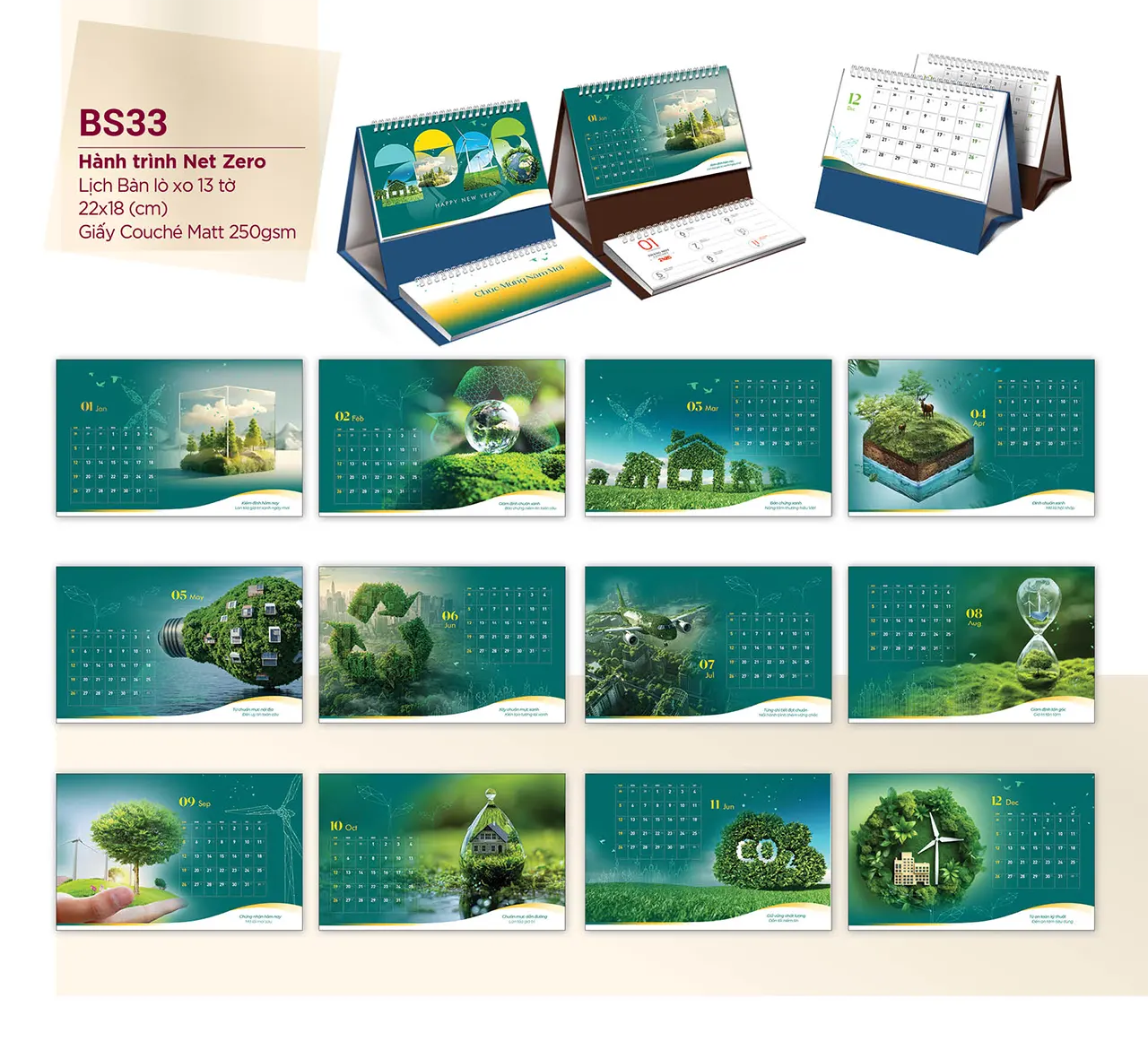 Lịch để bàn 2026 thiết kế độc quyền, in hình ấn tượng