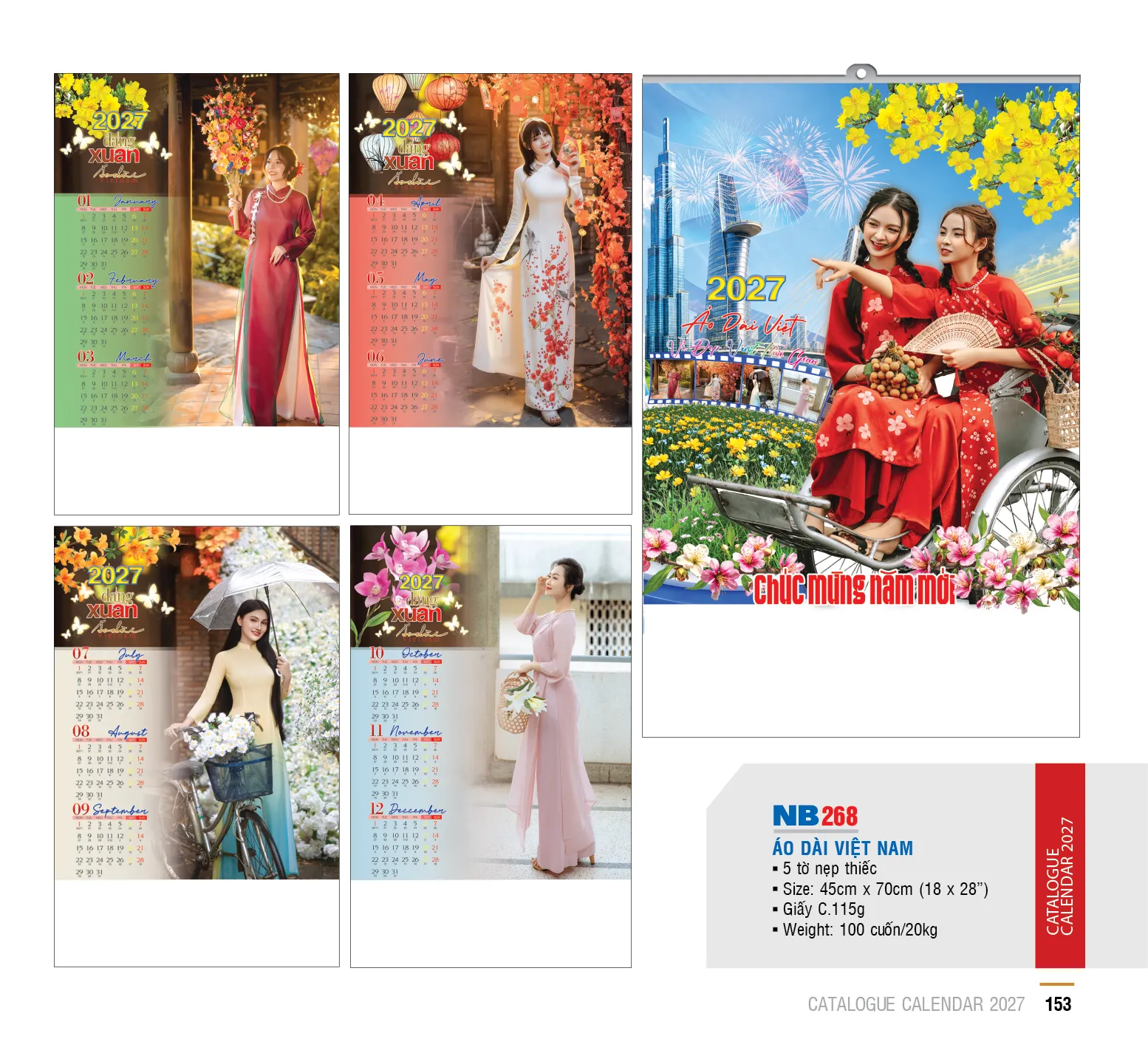 lịch treo tường nẹp thiếc 2027
