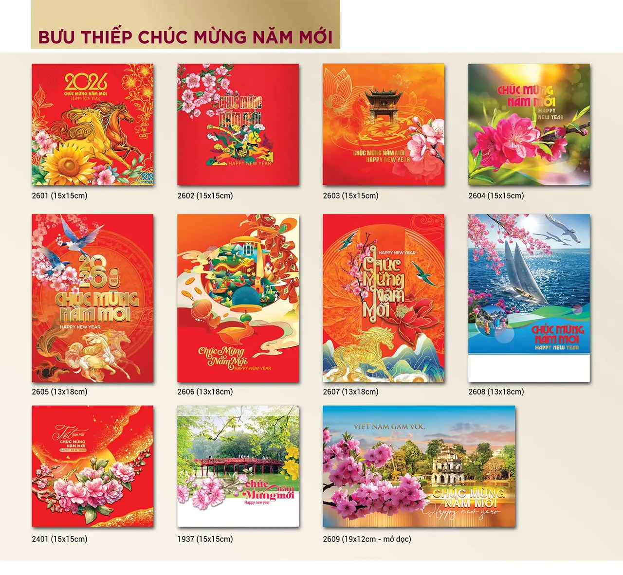 Thiệp chúc mừng năm mới in ấn đẹp giá rẻ tại Hà Nội