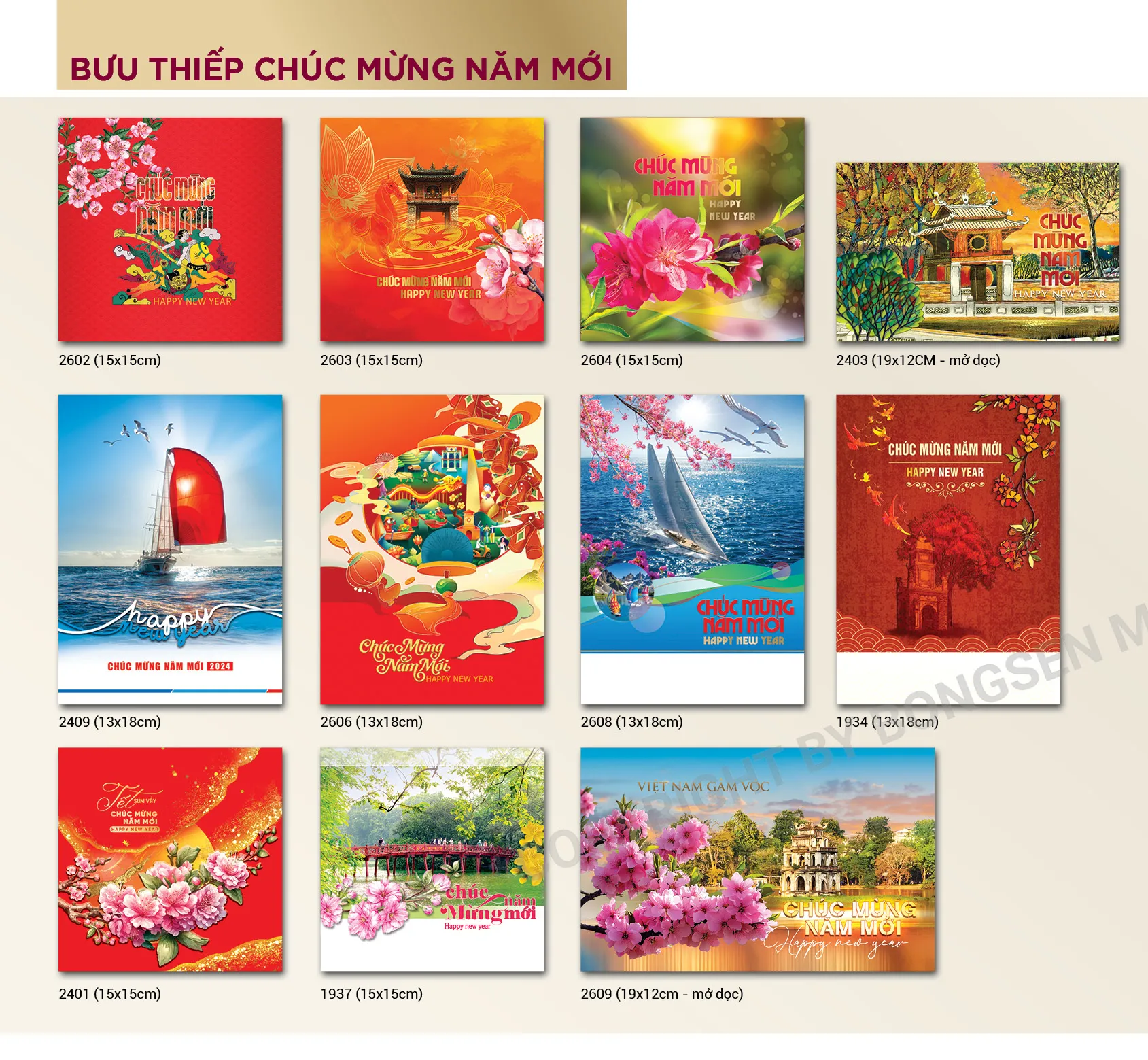 In thiệp chúc mừng năm mới đẹp và sang trọng